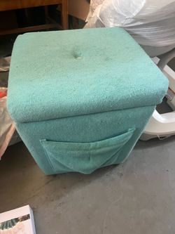 Free small storage ottoman blue