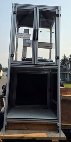 80x34x35 mm, retractable cabinet, drawer on wheels, plastic glass