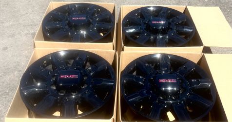 “20 Gloss Black GMC Sierra 2500 Rims/Wheels takeoff
