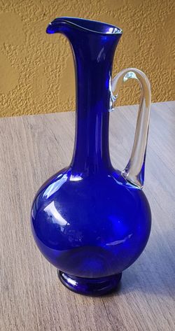 Rare Cobalt Blue Glass Pitcher/Cruet