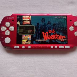 LIKE NEW !!! RED/WHITE * 3001 * - SLIM - PSP WITH 5,000 GAMES 