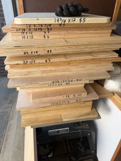 Plywood Cut Pieces Assorted Sizes available  in 3600 Sisk  road 95356 parking lot  $2 to $15 each