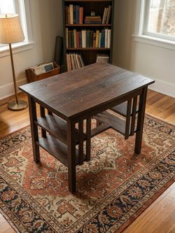 Mission Style Dark Wood Desk