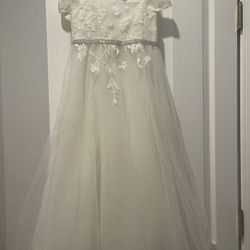 Size 5 Flower Girl Dress DB STUDIO sparkle organza flower girl dress with applique STYLE # WG1421