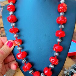 Hand Made Necklace With Earrings