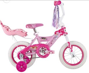 BIKE SALE!! 12" Disney Princess girl's Bicycle w/ training wheels by Huffy -- PINK + WHITE