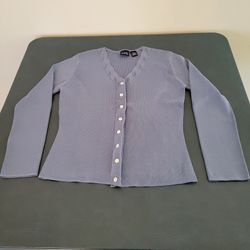 Women's Sky Blue Button Front Cardigan Sweater Size Medium