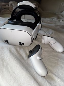 Meta Quest 3S VR Headset + Controllers + Upgraded Head Strap