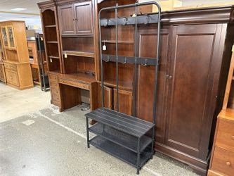 IKEA Pinnig Black Entryway Bench & Coat Rack