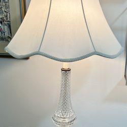 Vintage Table Lamp, Cut Glass, Crystal And Brass