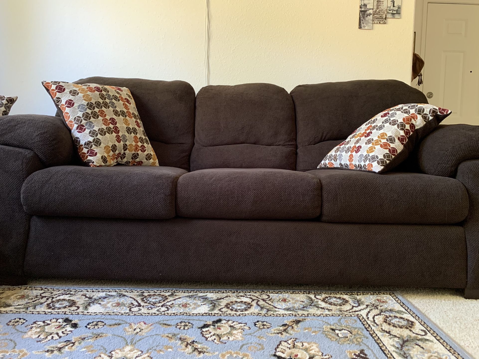 Brown And Grey Color Sofas Clean Pet Free 3 Years Old