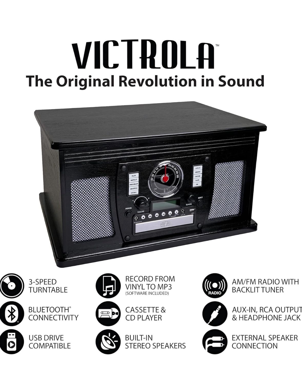 Dark Brown Vinyl Player On Sale