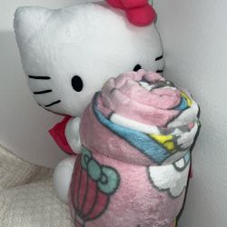 Graduation Gift Hello Kitty Plush Doll & Blanket Set 