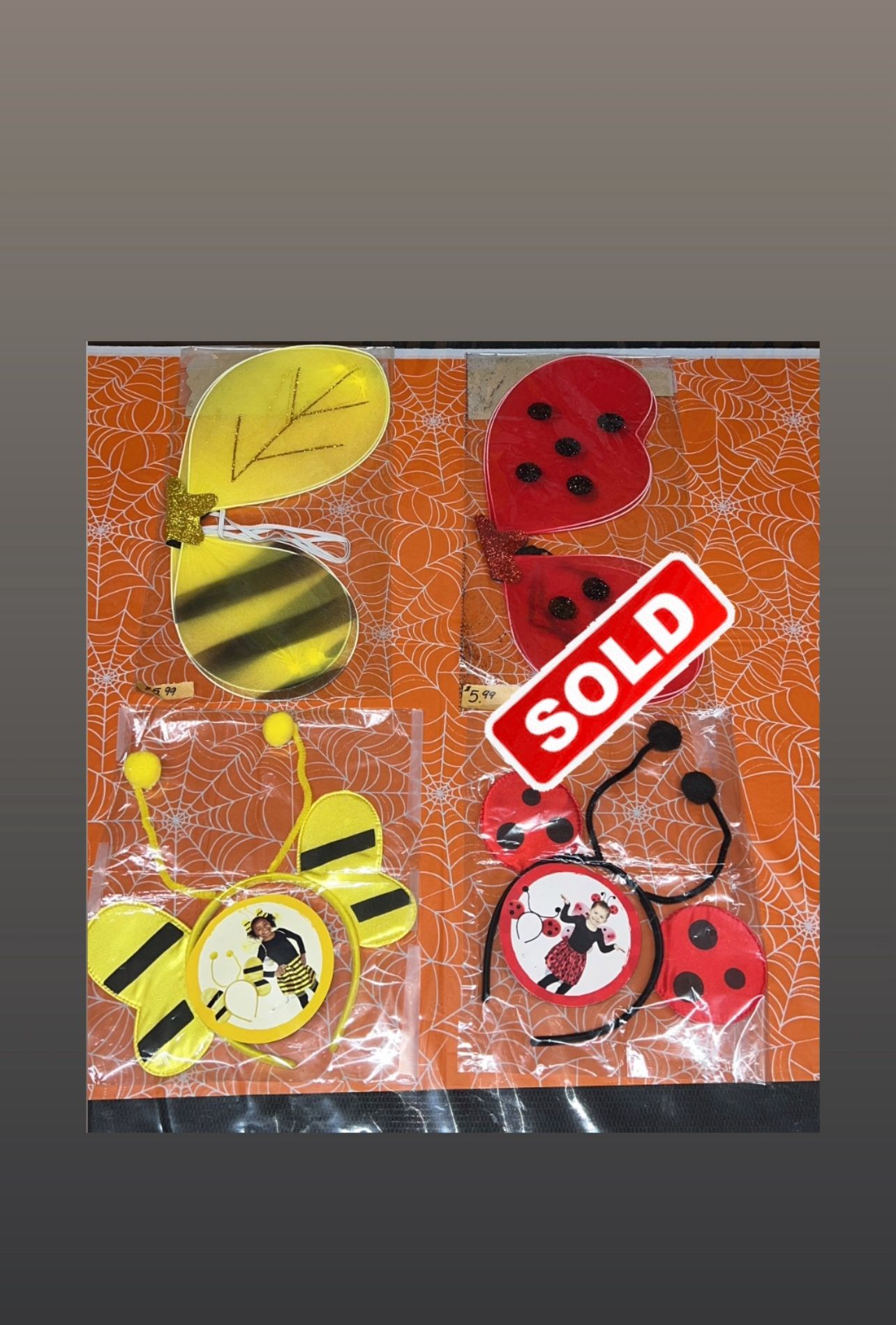 Girls Bumblebee Wings & Headband Set..