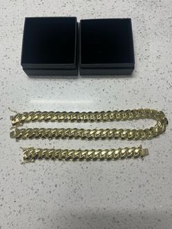 14K 20MM Cuban Set