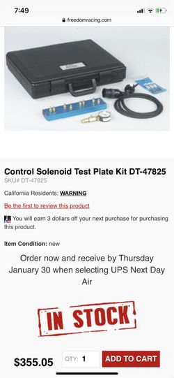 Control solenoid test plate assembly