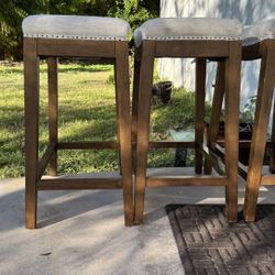 3 Solid Wood Stools — READ FIRST