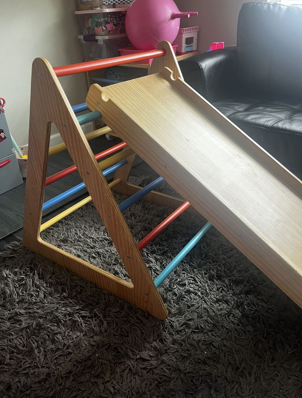 Wooden Jungle Gym with Slide