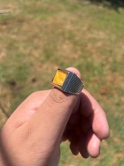 Beautiful tiger’s eye signet silver ring