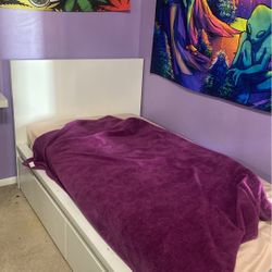 white twin bed frame 