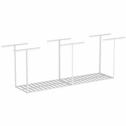 2ftx8ft Overhead Garage Storage Rack, Heavy-Duty Metal Garage Ceiling Storage Rack, 22''-40" Adjustable Ceiling Drop-Down, 400 lb. Loading Weight Capa