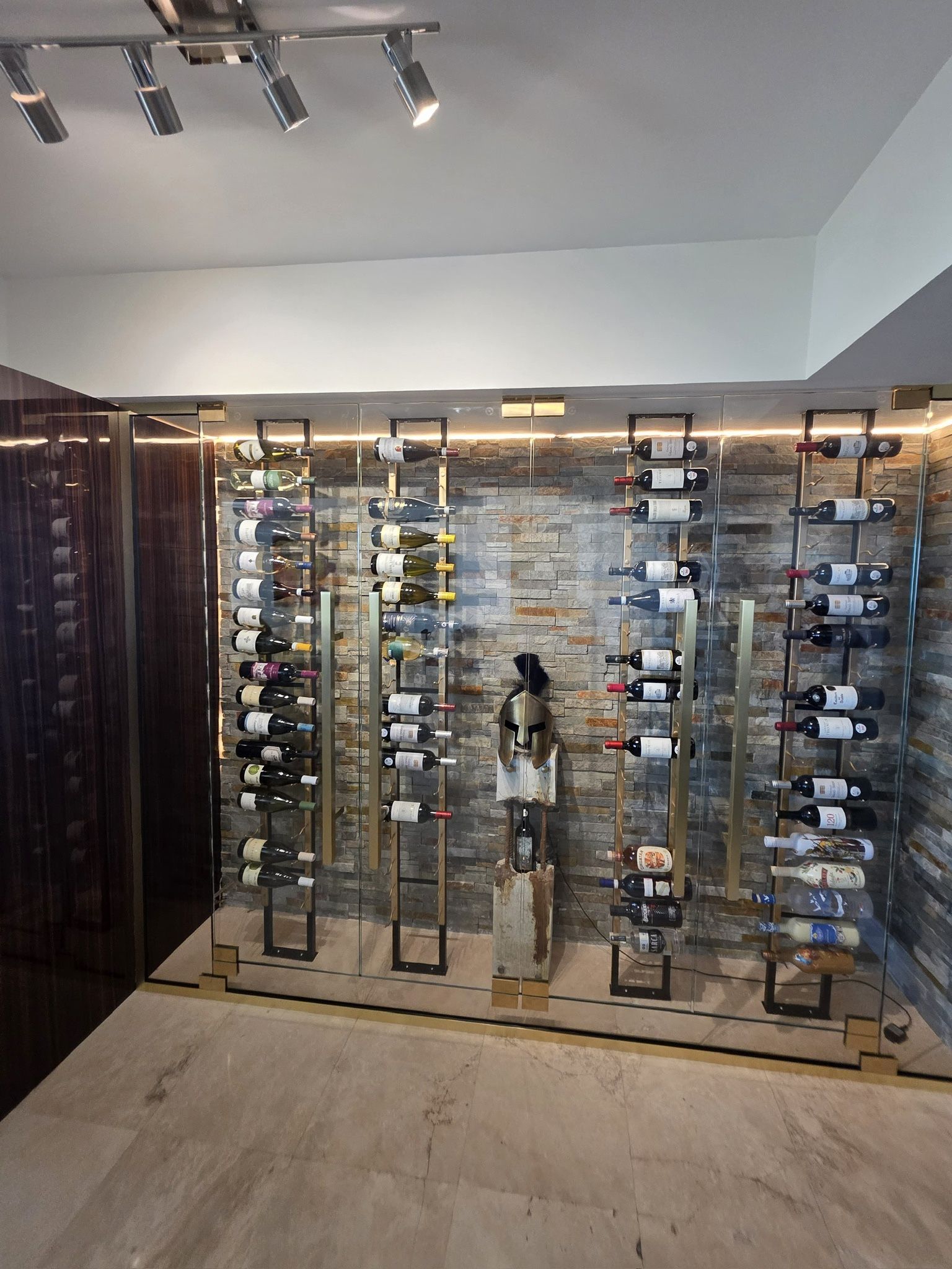 Glass wine cellar in all the measures