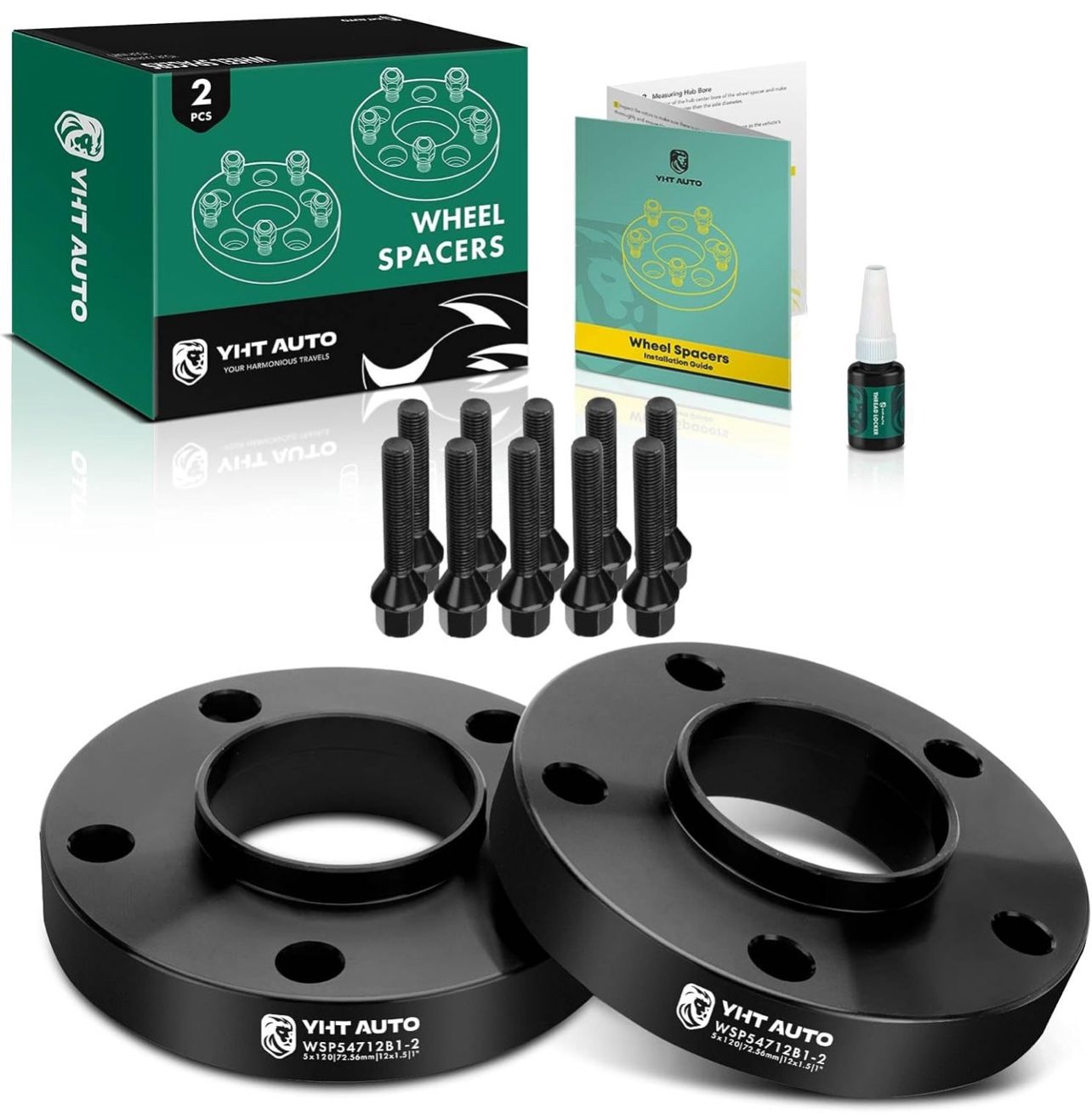 YHTAUTO 5x120 Hub Centric Wheel Spacers 1'' Compatible with 1 BMW 1/3/5/6/7/8/M3/M5/M6/Z3/Z4/Z8 Series Tire Spacers M12x1.5 Studs, 72.56mm Hub