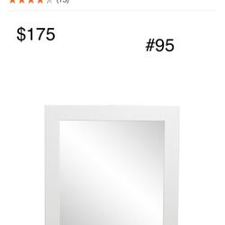 #95: BrandtWorks Vision 36 in. W x 32 in. H Framed Rectangular Bathroom Vanity Mirror in Matte White