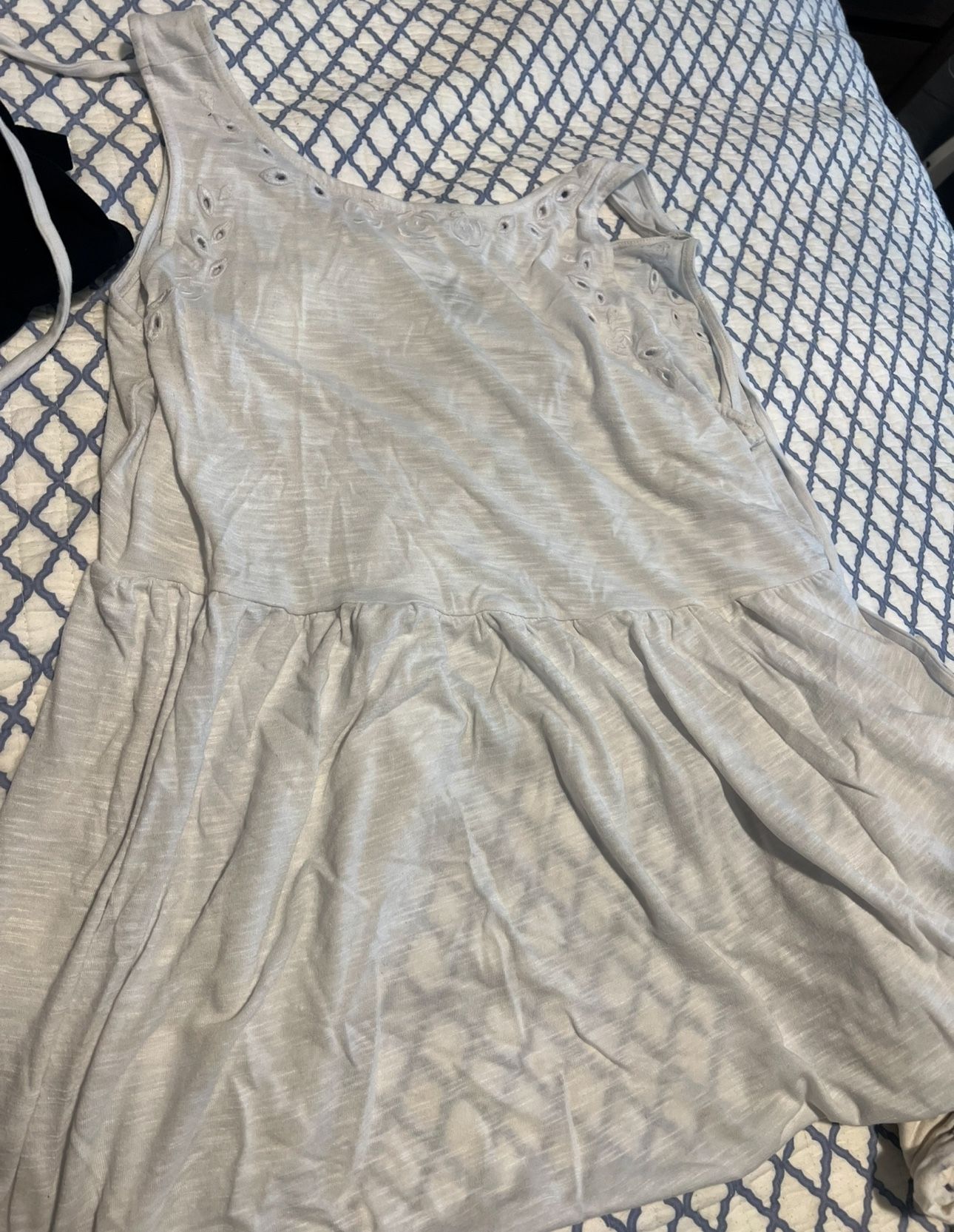 Torrid White Light & Soft Embroidered Tie Back Babydoll Tank Top