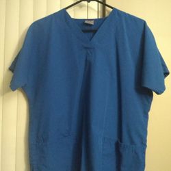 Blue Cherokee scrub top only 