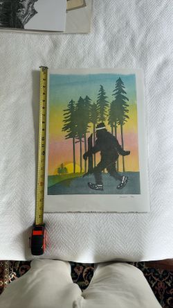 Print Of Sasquatch Running