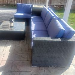 Blue Patio Rattan Furniture 