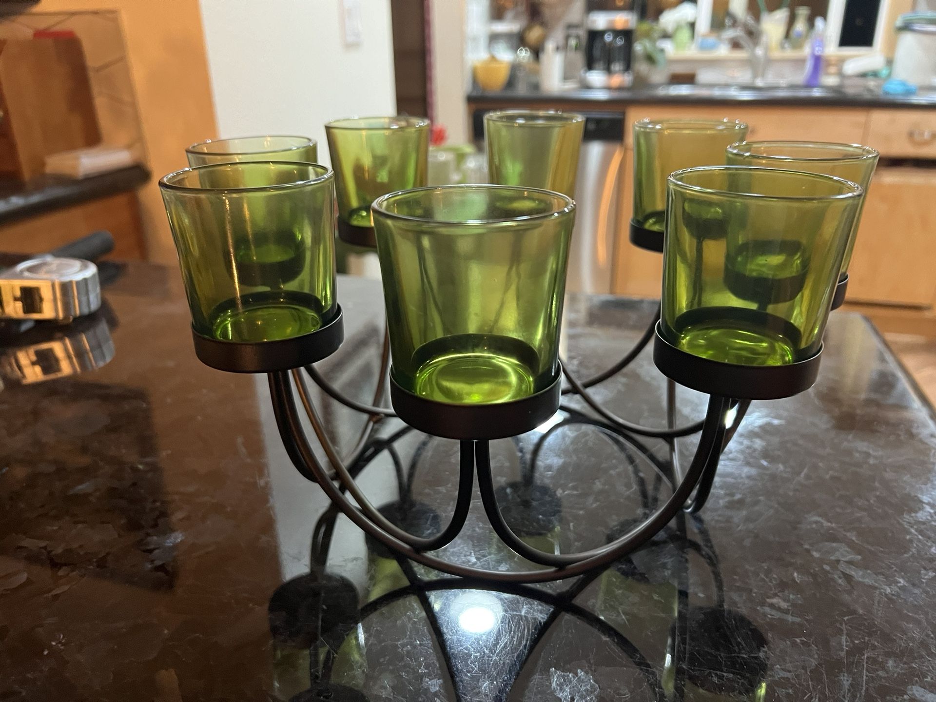 Pretty Green Candle Holders