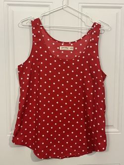 Faded Glory Women’s Medium Sleeveless Red & White Polka Dot Top