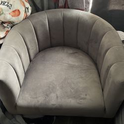 Tov  Grey Velvet Chair 