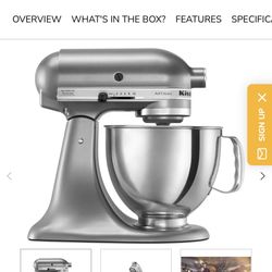 Kitchen aid ARTISAN® SERIES 5 QUART TILT-HEAD STAND MIXER - CONTOUR SILVER MSRP $499