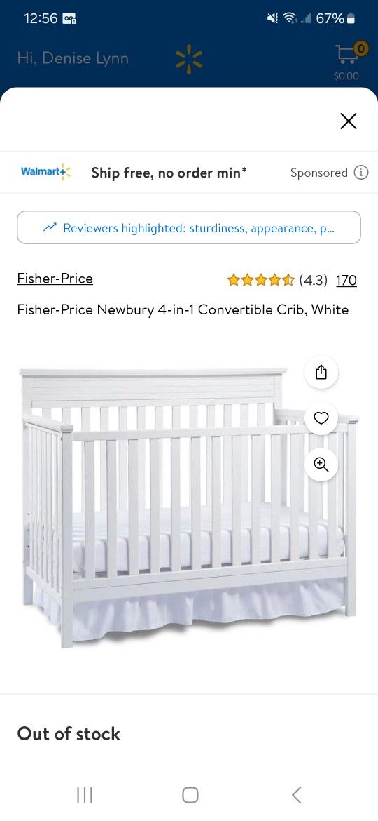 FISHER PRICE CONVERSION CRIB 