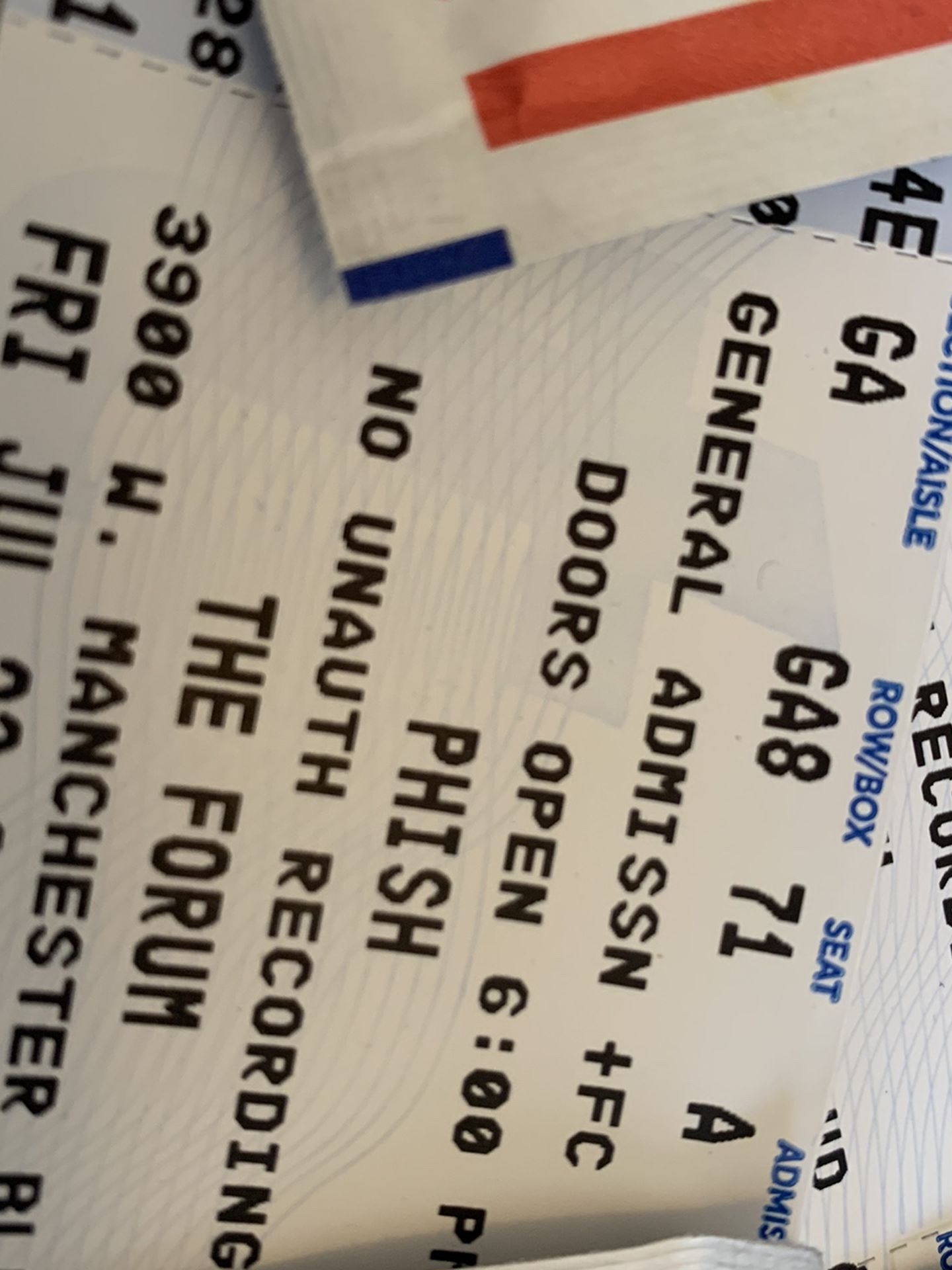 2x Phish @ Forum, LA - GA FLOOR - Extras From Stubhub, Way Below Stubhub Fees