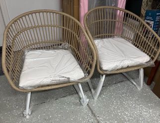 Outdoor Chairs with cushions (set of 2)