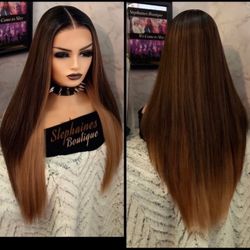 Human Hair Blended Lace Front Wig 