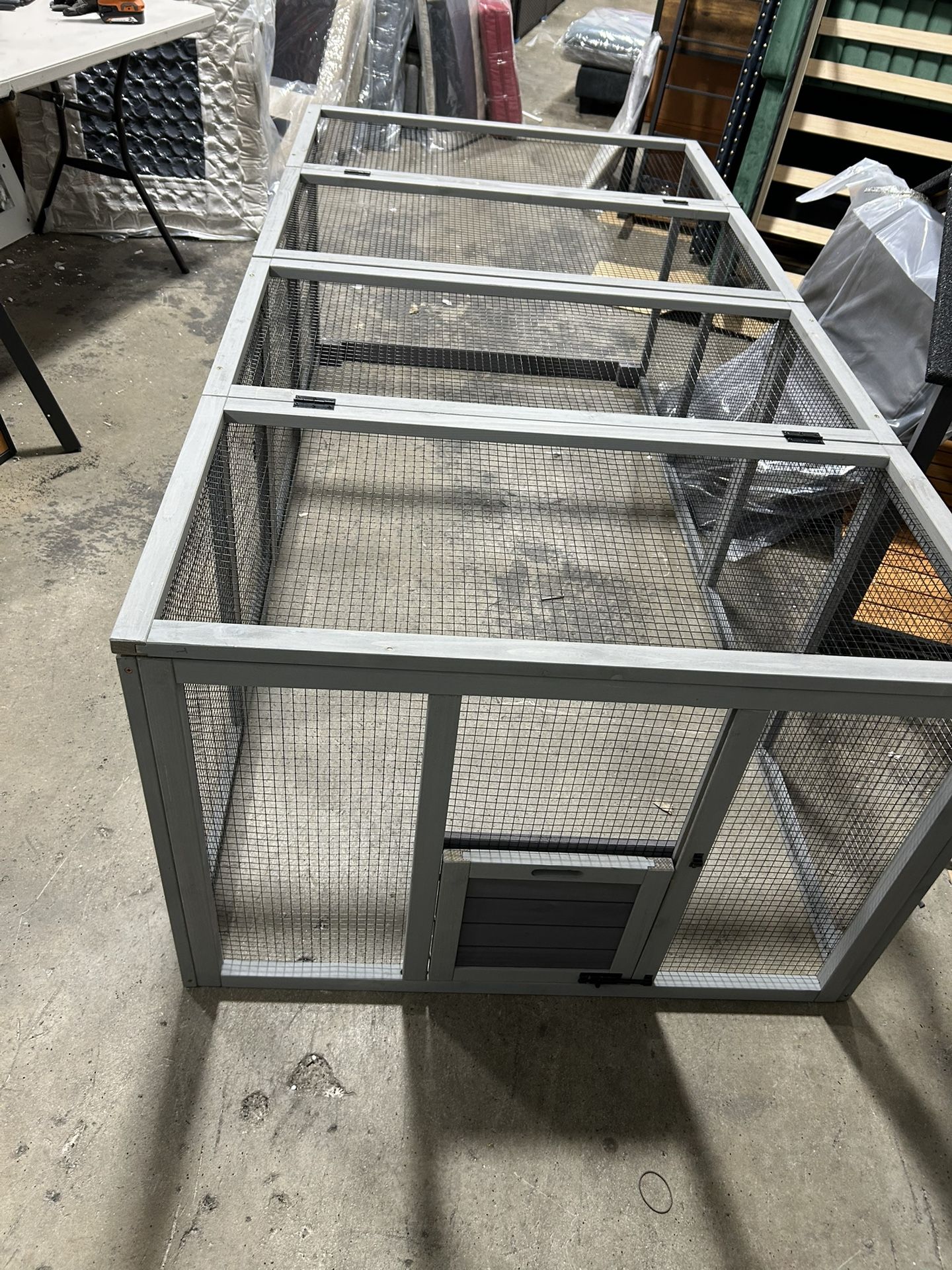 Chicken Coop, 79in Large Extension Chicken Run for 3-5 Chicken, Ducks, Rabbits, Hen House Outdoor Wooden Poultry Cage