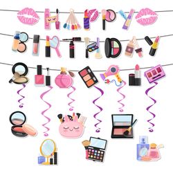 7pcs Makeup Birthday Party Decorations (New, Unopened)