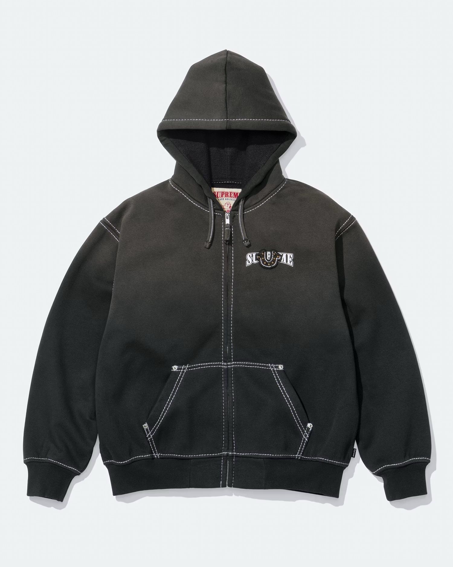 Supreme x True Religion Zip Up Hooded Sweatshirt - Black size XL