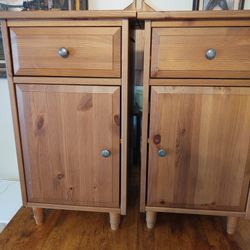 2 Solid Wood Small Cabinets Very good condition.