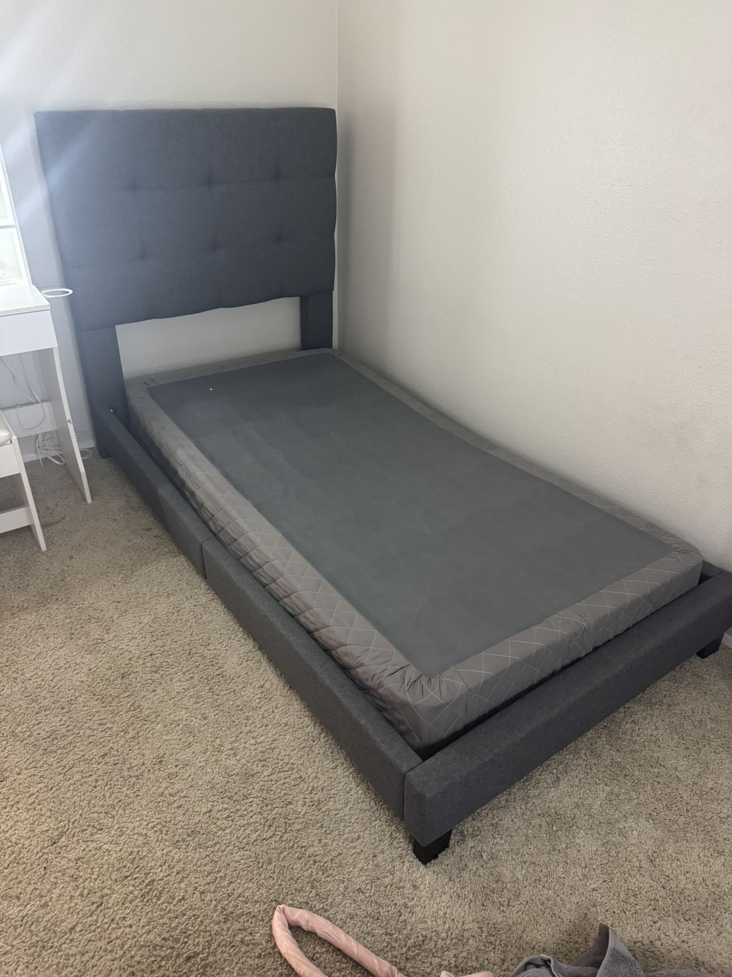 Twin Upholstery Bed Frame With Box Spring