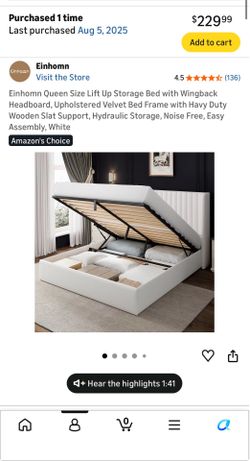 Queen Size Lift Up Storage Bed