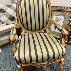 Gorgeous Designer Striped Accent Side Chair 24” Wide