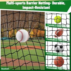 Baseball, Softball, Football, Backstop Nets, Heavy Duty Sports Netting Barrier Portable Backstop Nets