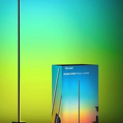 Govee Floor Lamp, RGBIC Lyra Color Changing Corner Lamp, Modern LED Lights with Wi-Fi App Control, 64+ Scene, DIY Modes, Music Sync, Standing Lamp, Su