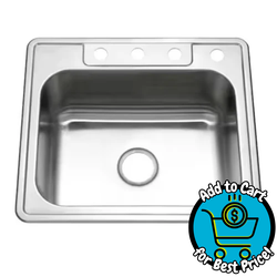 25 in. Drop in Single Bowl 20-Gauge Stainless Steel Kitchen Sink